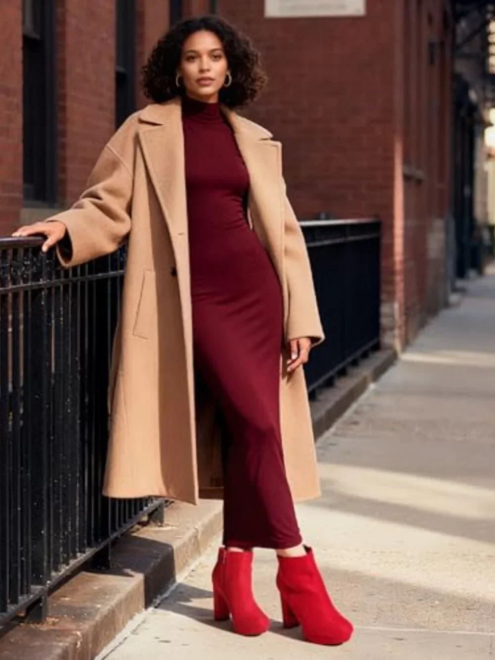 Chunky Block Heel Ankle Boots with Platform and Zip Closure